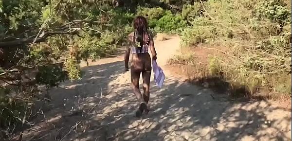  Naked Girl Enjoys Her Walk Outside